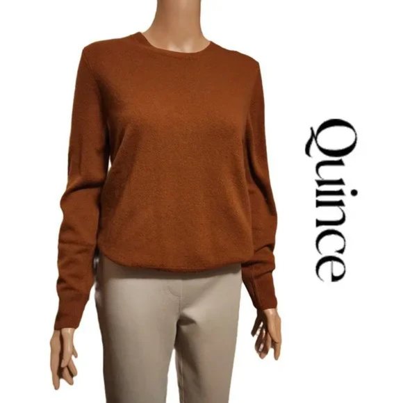 Quince Sweaters - Quince Mongolian Cashmere Crewneck Sweater NWT Burnt Orange Med